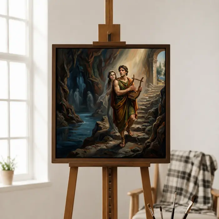 벽에 걸린 지하 세계의 오르페우스 액자 그림