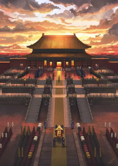 紫禁城の夕日儀式の行列