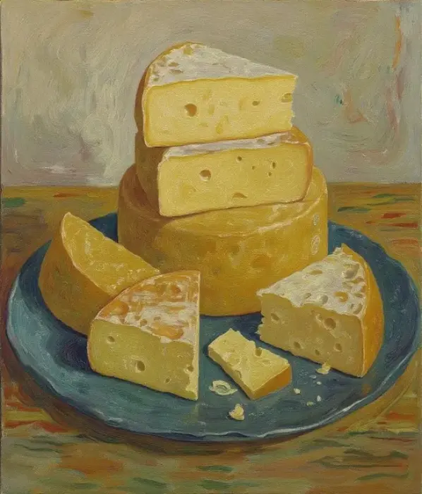 Oster stablet på en skiferplate - Maleri i Van Gogh-stil