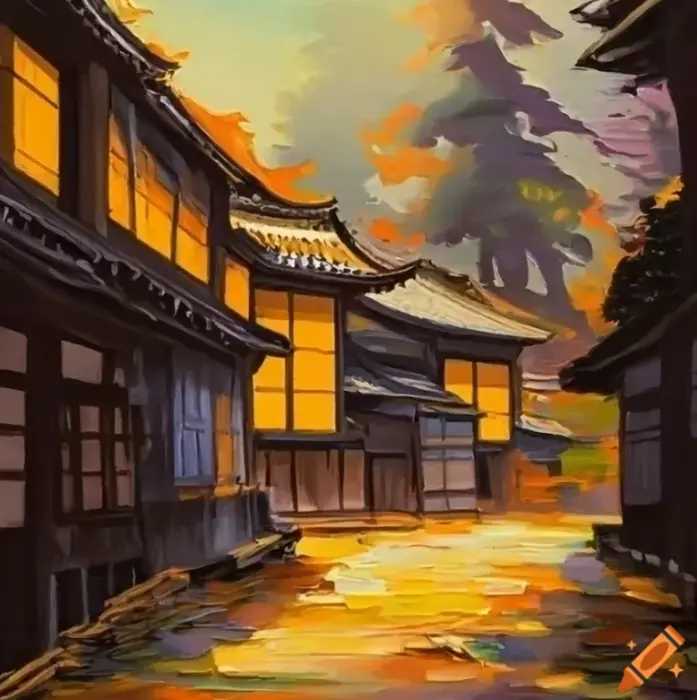 고대 거리의 황혼