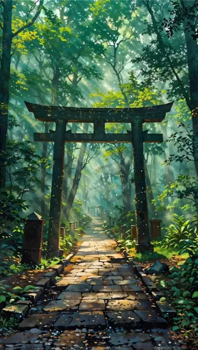 숲 속의 도리이 게이트