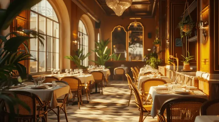 what restaurant decoration style is trendy in italy