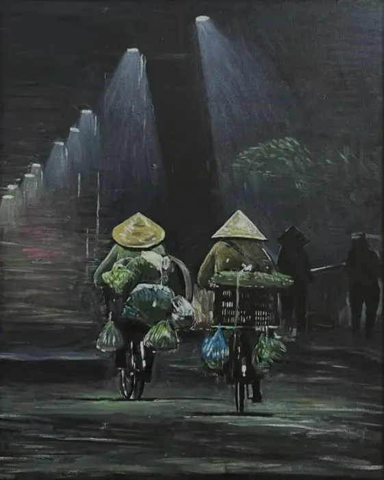 베트남의 야경 거리 풍경
