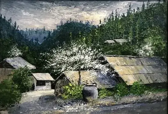 ベトナムの山村 静かな光景