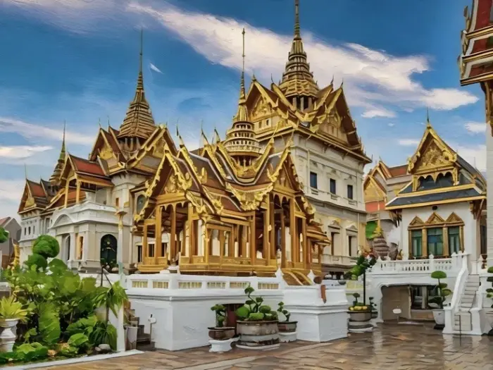 壮大なタイのワット・ポーの建築