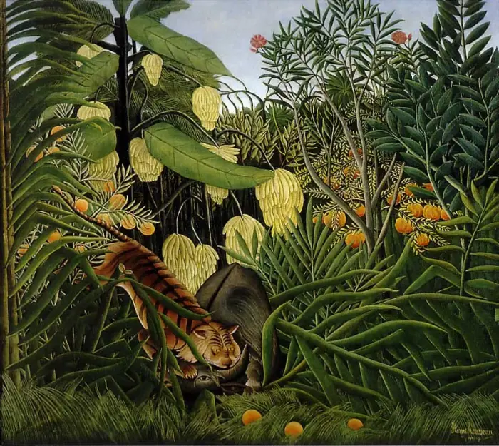 Kampen mellom en tiger og en bøffel av Henri Rousseau