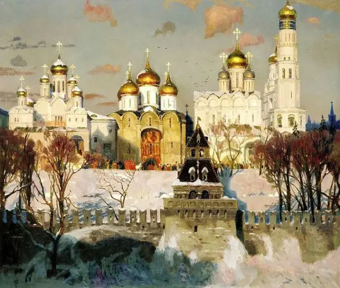 Величественная зимняя сцена собора