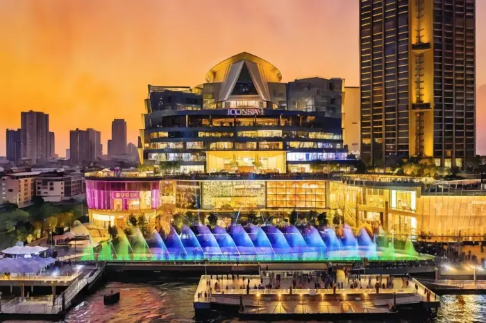 ICONSIAM النابضة بالحياة عند غروب الشمس