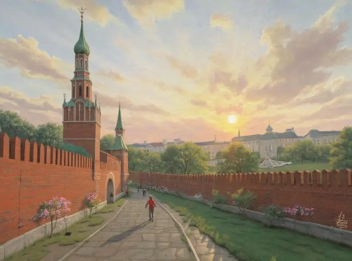 Солнечный свет над стенами Кремля