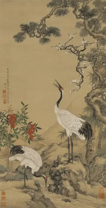 ال cranes وزهور