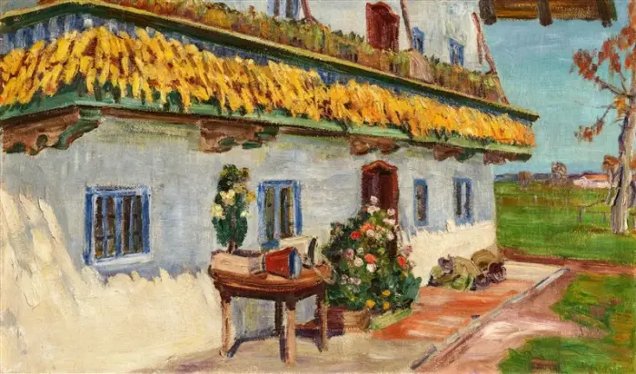 Яркий крестьянский дом Арнольда Бальве с кукурузой