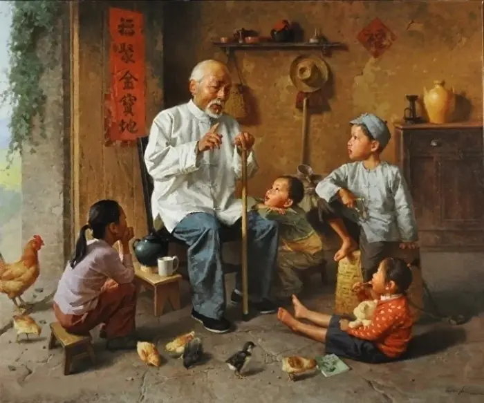 田舎の中国の物語
