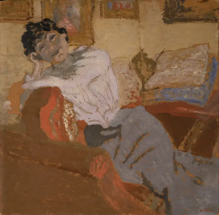 Fru Hessel på sofaen - Elegant vintage kunst