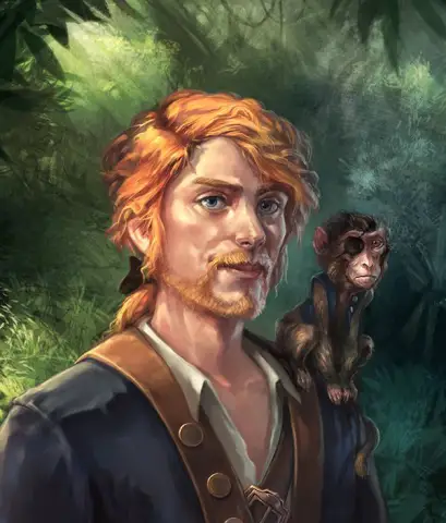 Monkey Island Guybrush and Jojo Forest Portrait