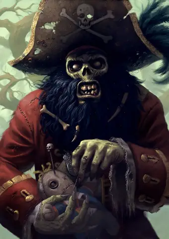 Monkey Island LeChuck skelettporträtt väggkonst