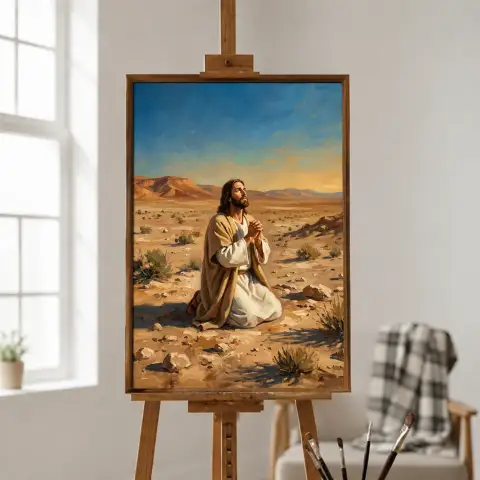 يسوع يصلي في الصحراء