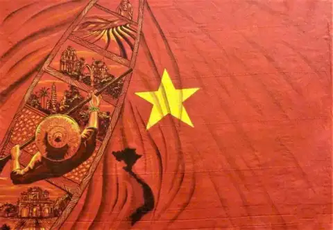Вьетнамский флаг Лодка Культурная икона