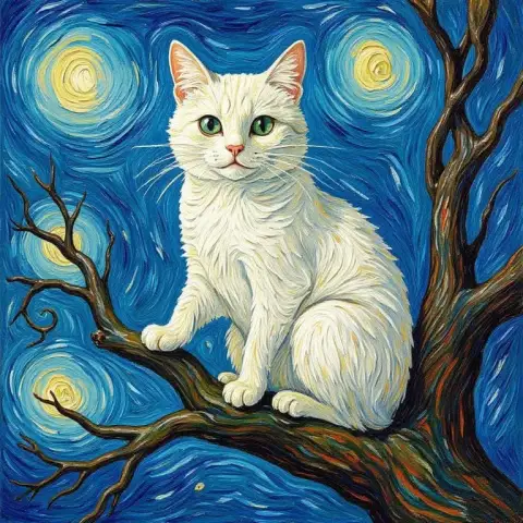 ファン・ゴッホスタイルのソコケ猫