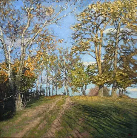 Спокойная осенний пейзажная тропа
