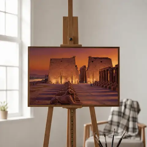 معبد الأقصر عند الغسق في مصر
