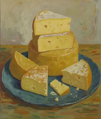 Oster stablet på en skiferplate - Maleri i Van Gogh-stil