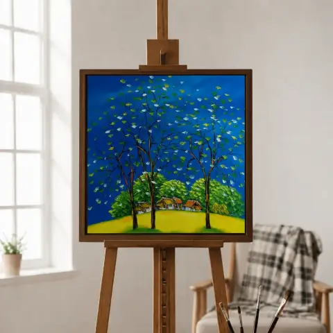 美しい風景 家と木