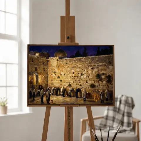 حائط المبكى في القدس ليلاً