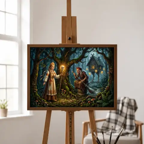رسم توضيحي لحكاية شعبية سلافية