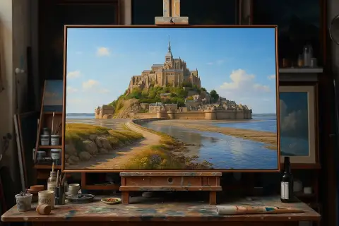 Мон-Сен-Мишель в заливе