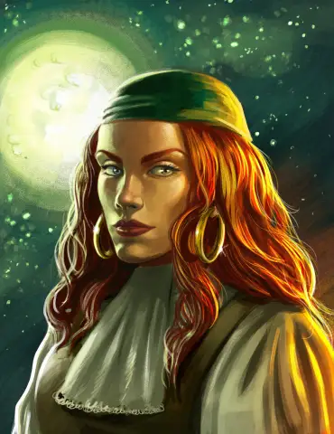 Monkey Island Elaine Marley månbelyst porträtt