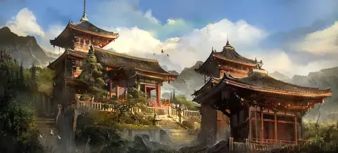 고요한 산 사원 retreat