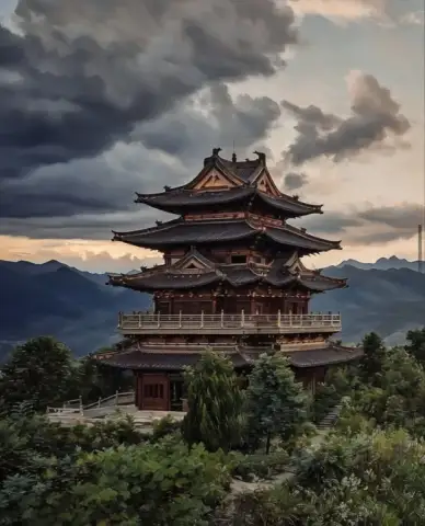 장엄한 송양산 탑 풍경
