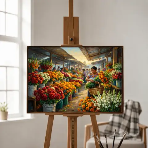 Мексиканский цветочный рынок Меркадо де Флорес