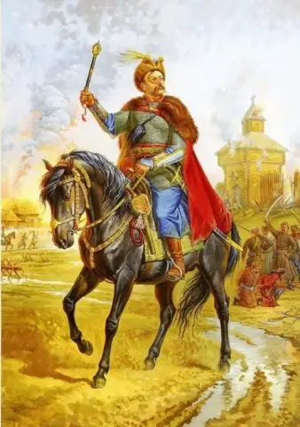 القائد البطولي على الحصان الأسود