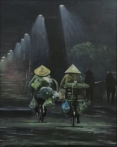 베트남의 야경 거리 풍경