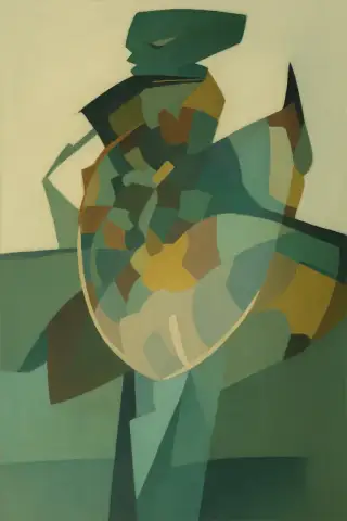 شكل تجريدي بألوان خضراء