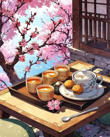 桜の花のお茶会