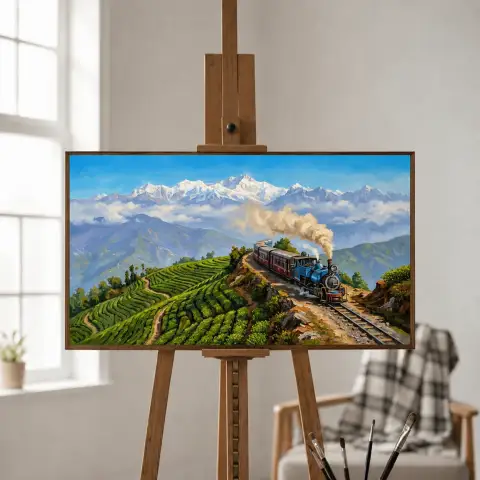 ダージリン・ヒマラヤおもちゃ列車の山岳風景