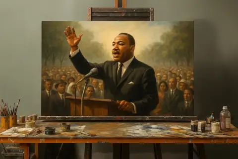 Martin Luther King Jr pitämässä puhetta