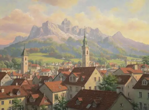 Alpene over Züricks historiske tak