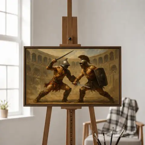 مبارزة المصارعين في الساحة