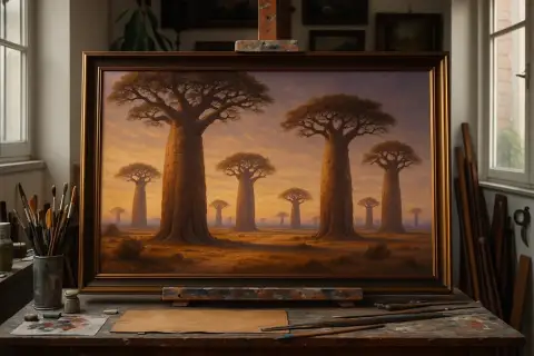 バオバブの森の夕焼け