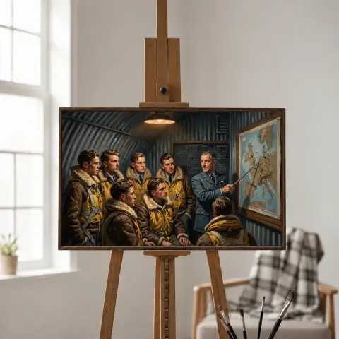 Предполетный инструктаж экипажа бомбардировщика RAF