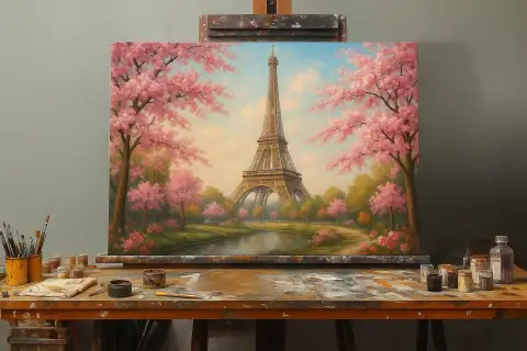 桜と春のエッフェル塔