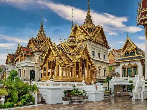 壮大なタイのワット・ポーの建築