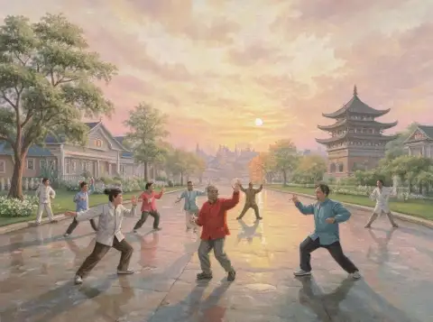 Tai Chi Stillhet ved Gryningen: Beijing Glede