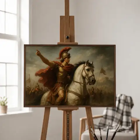الإسكندر الأكبر يقود جيشه في المعركة