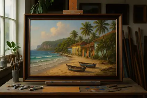 Baracoa-kysten med kokospalmer