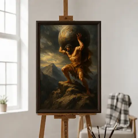 Атлант, поддерживающий небо на горной вершине