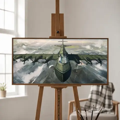 巨大軍用機 空中